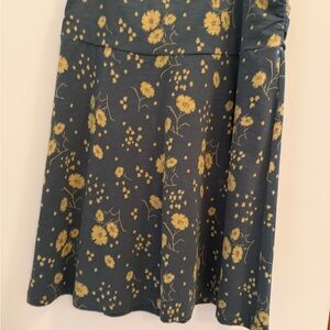 Toad&Co A-Line Skirt in Blue and Yellow Floral